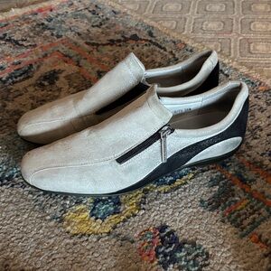 Donald Plinar Cito Silver/Gray side zip Loafers